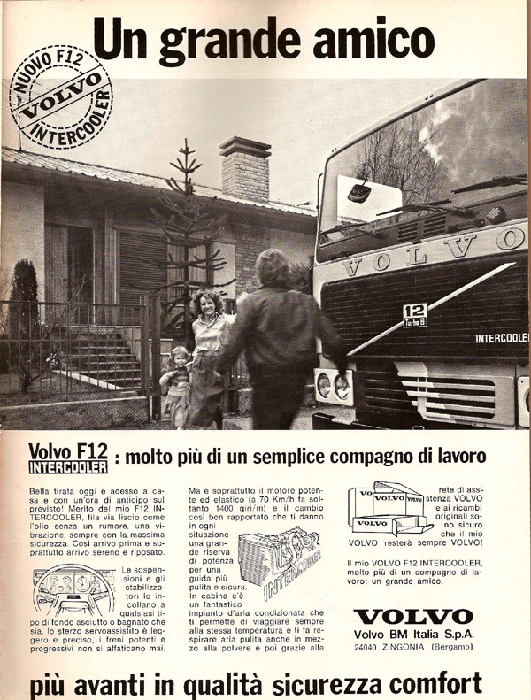 Pubblicita' Volvo F12, 1981.